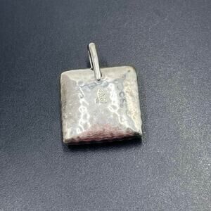 Silpada 2008 Hammered Sterling Silver Pillow‎ Square Puff Pendant S1118